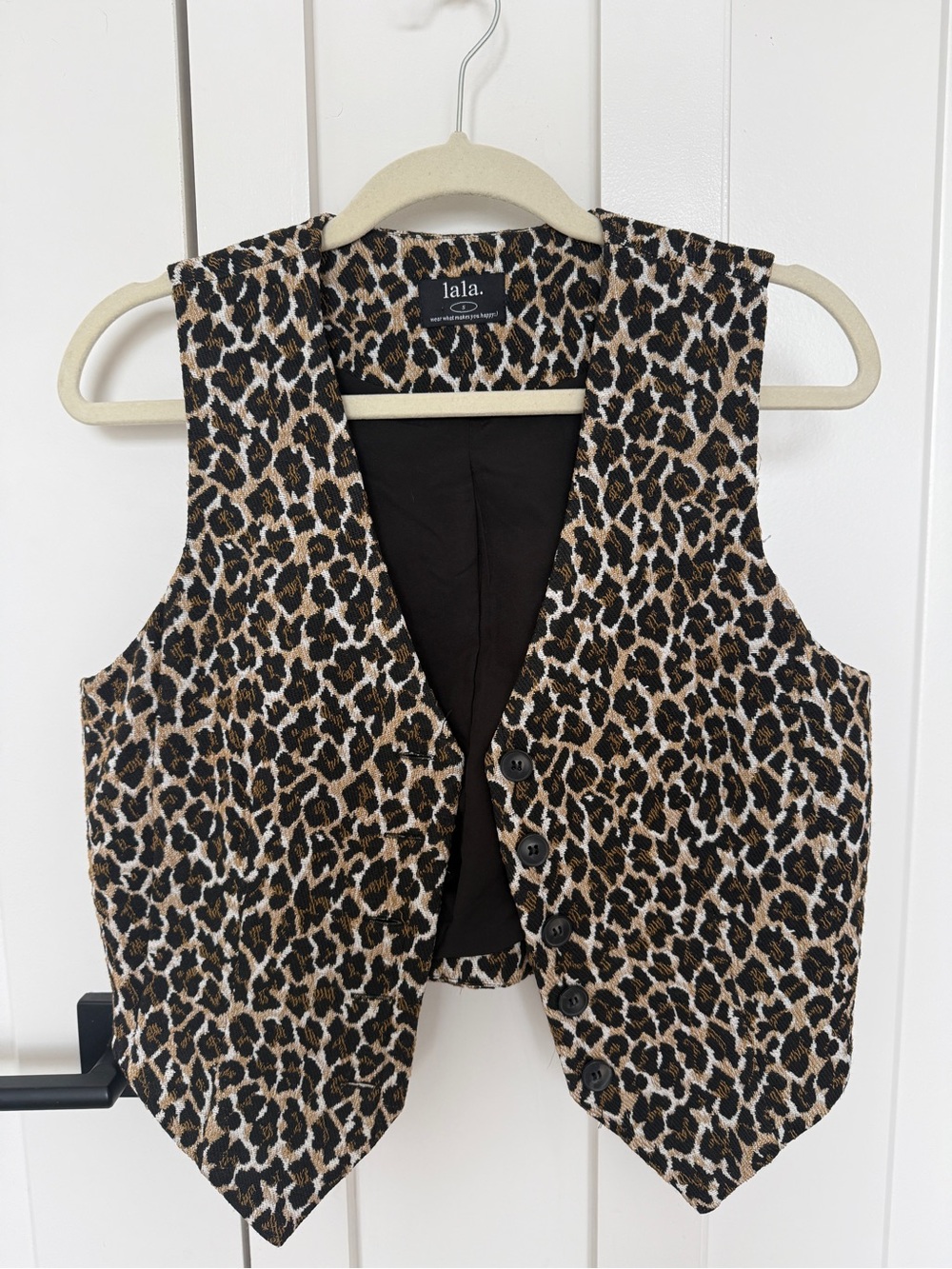 Dressed in LALA Not Your Grandma’s Leopard Jacquard Waistcoat